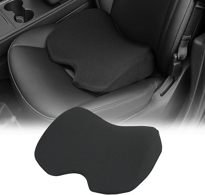 Nilight Car Seat Cushion Black Mesh Memory Foam Wedge Breathable Comfortable for Daily Driving Working Sciatica and Tailbone Pain Relief Improves Drive Visibility
