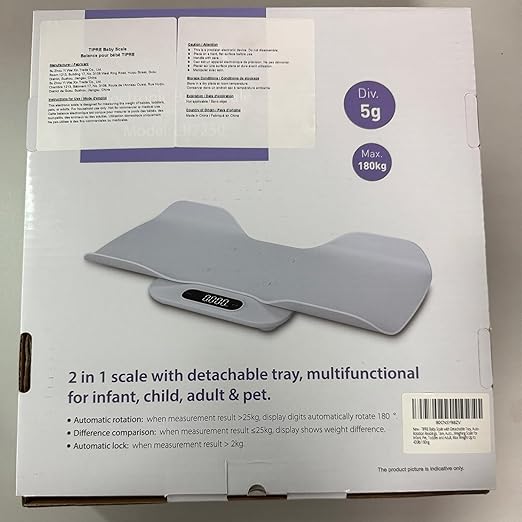 Baby Weight Scale, Infant Scale with Detachable Tray, Pet Scale for Cat Dog, Multiple Weighing Scale for Toddler, Children, Pet and Adult Auto-Rotation LED Screen, Up to 400lb/180kg
