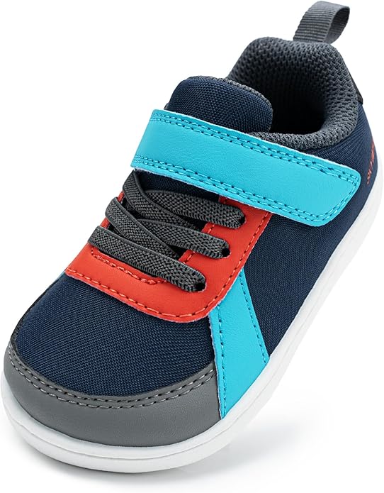 SKYWHEEL Toddler Wide Toe Box Barefoot Shoes Boys Sneakers Kids Tennis Shoes Comfort Lightweight Zero Drop Walking Shoe for Indoor/Outdoor Play