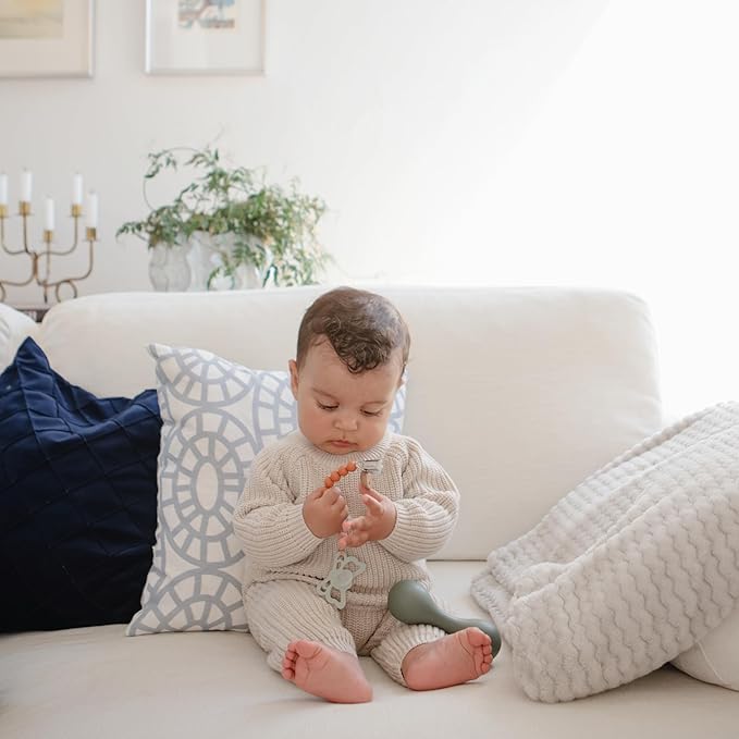 FRIGG Butterfly Anatomical SilkySoft Silicone Baby Pacifier | Made in Denmark | BPA-Free (Blush/Cedar, 6-18 Months)