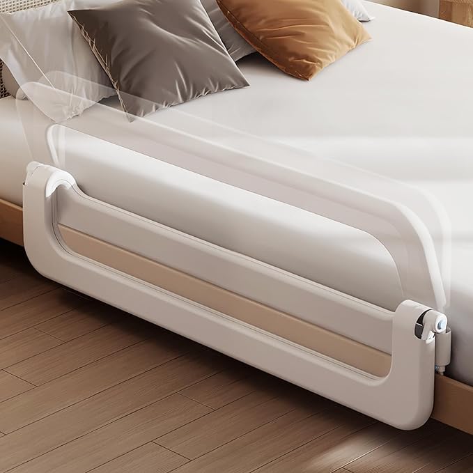 Baby Bed Guard Rail for Toddler - 78.7in Adjustable Heights, Swing Down Bedrail, Extra Tall Child Safety Side Railing Guards for Kids - Toddler Bed Rail for Queen, King, Twin, and Bunk Size Beds