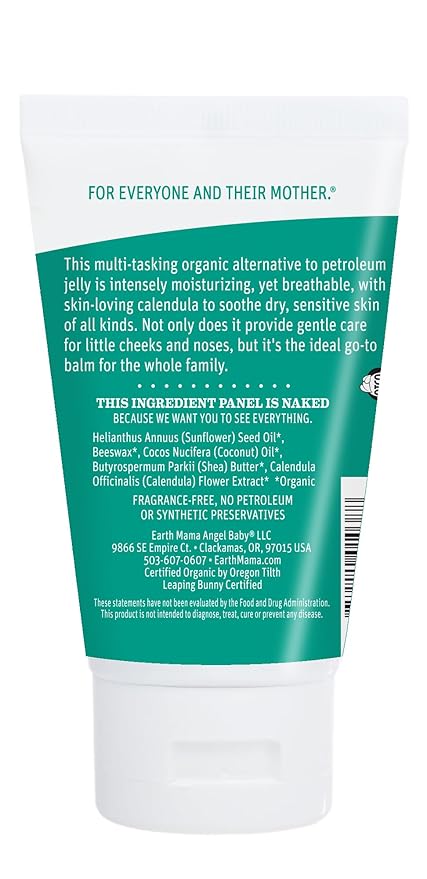 Earth Mama Organic Baby Face Nose & Cheek Balm | Moisturizer with Calendula Oil for Dry Skin Care, Natural Petroleum Jelly Alternative (2-Fluid Ounce, 2-Pack)