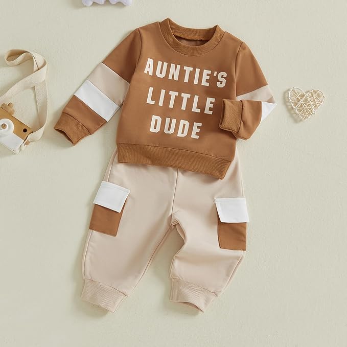 Infant Baby Boy Fall Clothes Set Funny Letter Sweatshirt Pant Outfit Toddler Winter Clothes 6 12 18 Months 2T 3T