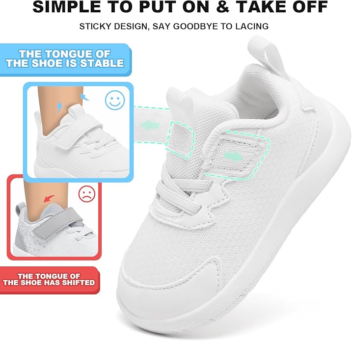 MORENDL Wide Toddler Shoes Baby Walking Shoes Boys & Girls Barefoot Sneakers Zero Drop Comfort Tennis Running Outdoor Activities
