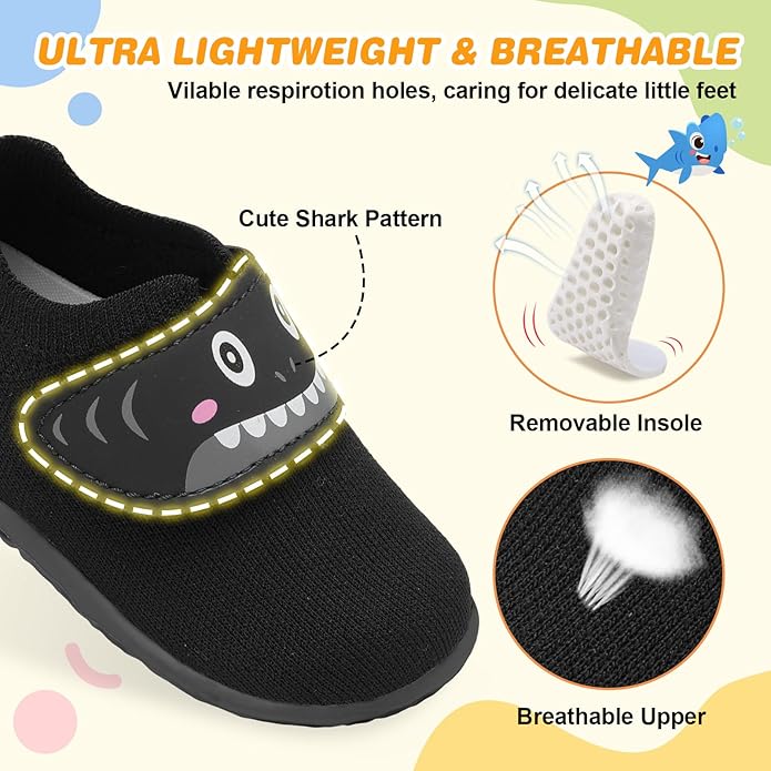 L-RUN Baby Shoes Boys Girls First Walking Shoes Infant Sneakers Toddler Crib Shoes Lightweight Breathable Non-Slip Soles