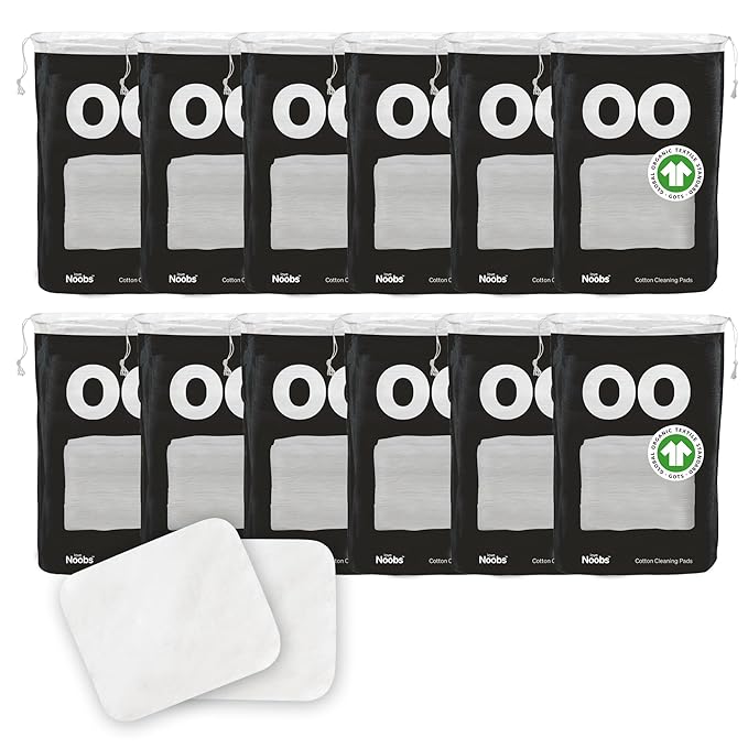 Baby Cotton Pads for Diaper Change by LoveNoobs, 720 Count, Ultra Soft 100% Organic Extra Large Cotton Pads for Baby Sensitive Skin, Lint-Free, Premium Jumbo Size, GOTS Certified