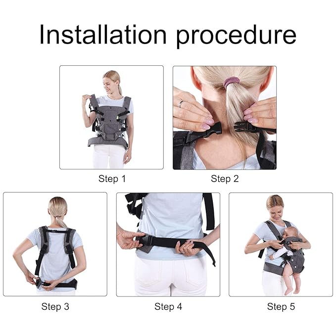 Baby Carriers Newborn to Toddler,Baby Carrier Wrap,Cozy Baby Holder Carrier Lightweight,Adjustable Infant Carriers Support for 7-45lbs Girl and Boy -All Positions,Shower Gift -Grey