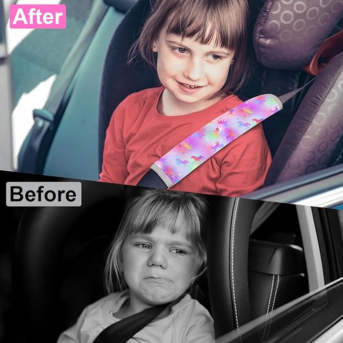 Seat Belt Cover Pad for Baby, Soft Seatbelt Cushion Covers for Kids 2Pcs Car Seat Strap Shoulder Pads for All Car Seats, Stroller, High Chair