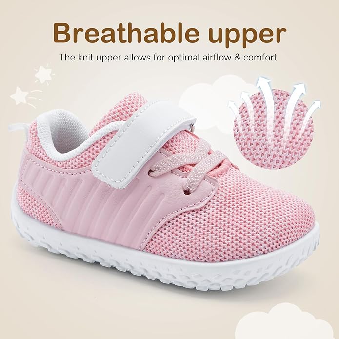 HIITAVE Toddler Sneakers Lightweight Boys Girls Barefoot Shoes for Walking Running Tennis Playing