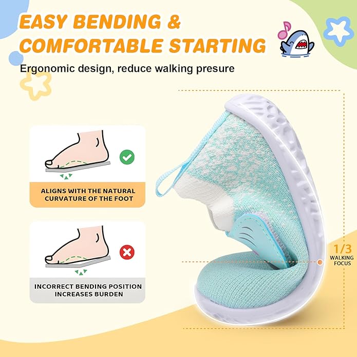 L-RUN Baby Shoes Boys Girls First Walking Shoes Infant Sneakers Toddler Crib Shoes Lightweight Breathable Non-Slip Soles