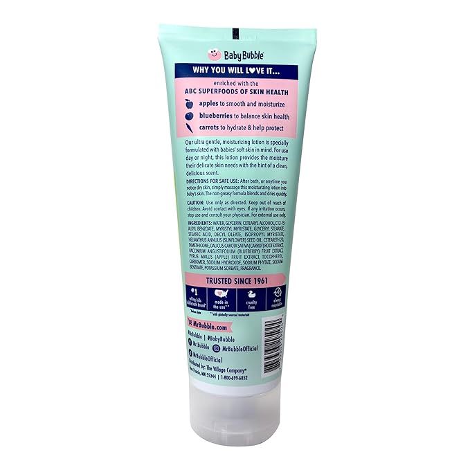 Mr. Bubble Baby Bubble Ultra Gentle Moisturizing Lotion for Babies, Sweet Violet Clouds Scent, 8 oz, Pack of 3