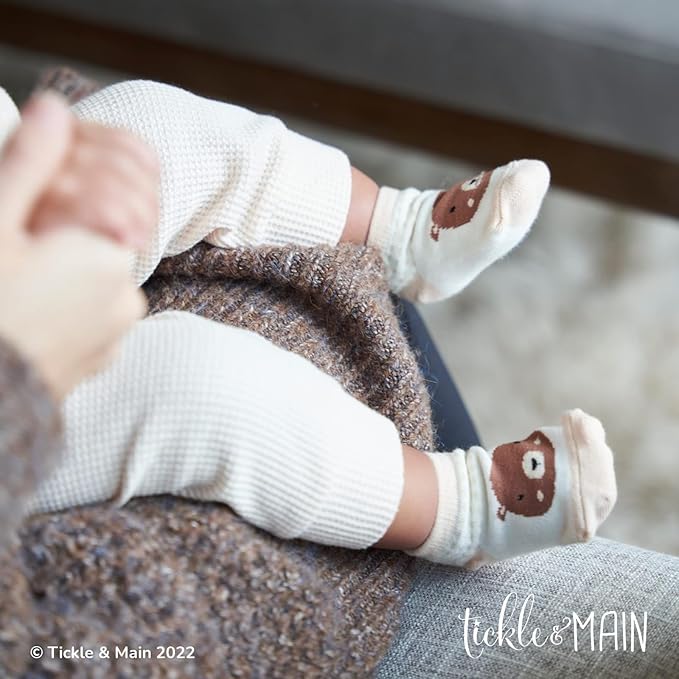 Tickle & Main Registry Gift Set - 5 Pieces, Forest Friends, 0-12 Months - Baby Socks Newborn & Hello Forest Board Book - Newborn Set, Gender Neutral