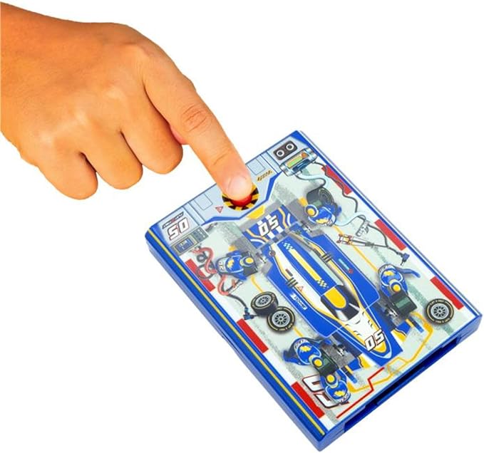 FLAT 2 FAST Original Speed Card Racer – Flat Car Racer and Pocket Size Racecar Launcher with Real Rubber Tires for High-Speed Racing – Load, Launch, Race! – Cobalt Blue