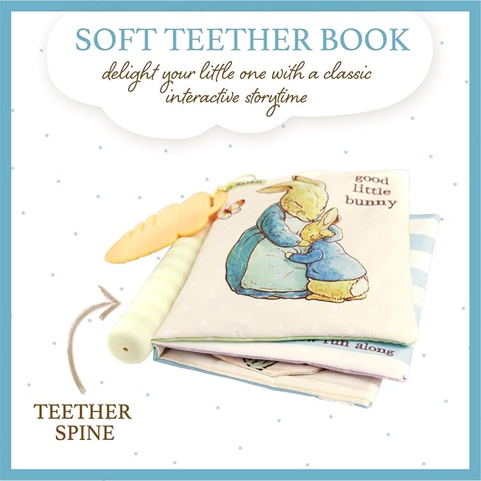 KIDS PREFERRED Beatrix Potter Peter Rabbit Soft Teether Book, 1 Count (Pack of 1), Multicolor
