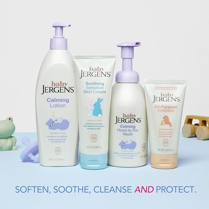Jergens Baby Calming Lotion, Baby Calming Lotion, Lavender Baby-Lotion, Baby Moisturizer with Shea Butter and Lavender Oil, 16.8 Fl Oz, (Pack of 2)