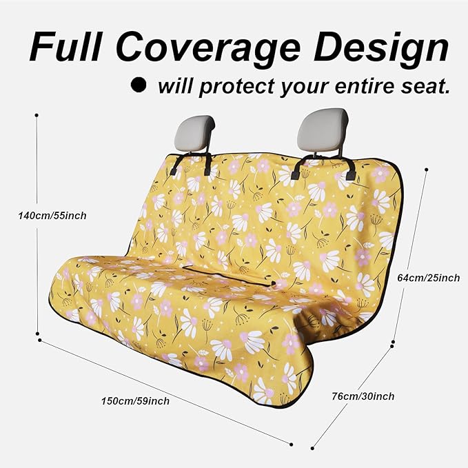 Back Seat Cover Protector for Dogs and Kids, Universal Waterproof Towel Rear Bench Seat Cover for Car, Truck, Van & SUV, Machine-Washable Backseat Car Covers (1pcs Rear Seat)
