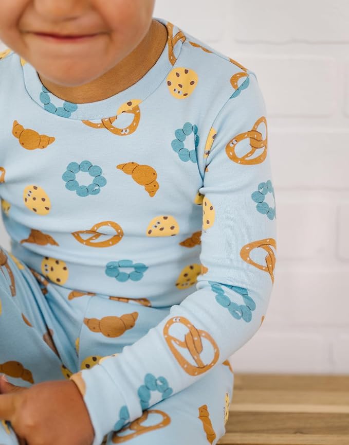 moimoln Sibling Matching 6M-8Y Soft Warm Cotton Modal Character Long Sleeve Snug-Fit Pajama Long Sleeve Sleepwear Daily