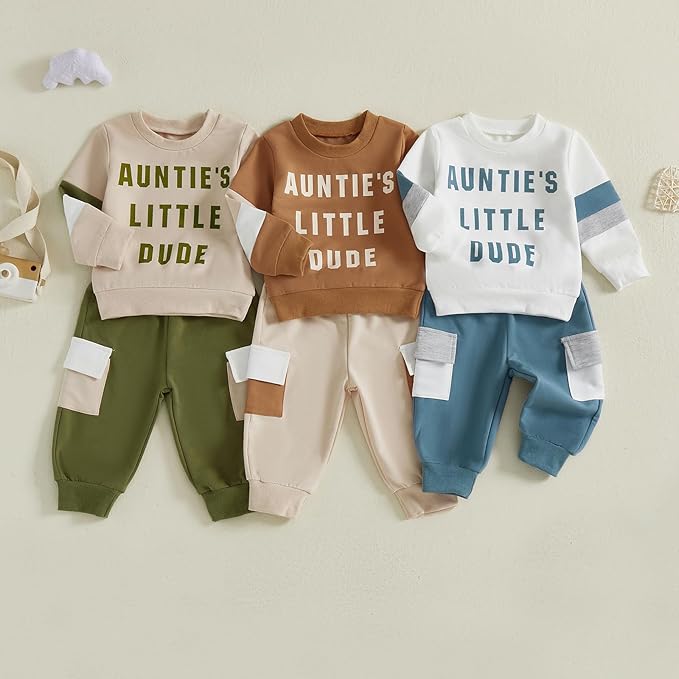Infant Baby Boy Fall Clothes Set Funny Letter Sweatshirt Pant Outfit Toddler Winter Clothes 6 12 18 Months 2T 3T