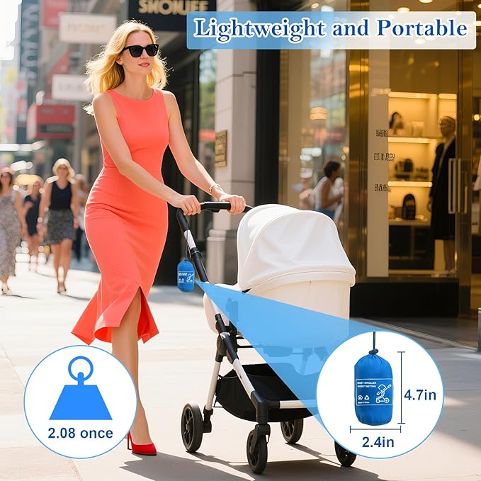 South to East Mosquito Net for Stroller, Baby Bug Netting with Storage Bag, Breathable & Portable Mosquito Nets for Strollers, Car Seat, Bassinet, Cradle, Playard, Travel Mini Crib (Black)
