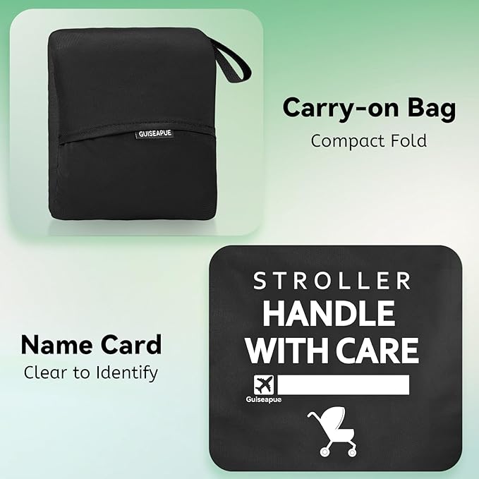 Stroller Bag for Airplane: Airplane Travel Essentials, 46" H x 21" W x 13" D Stroller Cover for Air Travel, Fit Single/Double/Jogging/Umbrella/Baby Stroller Travel System like Chicco, Evenflo...