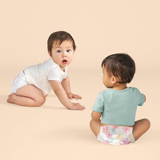The Honest Company Comfort Dry Disposable Diapers for Sensitive Skin, Hypoallergenic, Rose Blossom + Tutu Cute, Club Box Size 2 (12–18 lbs), 72 Count