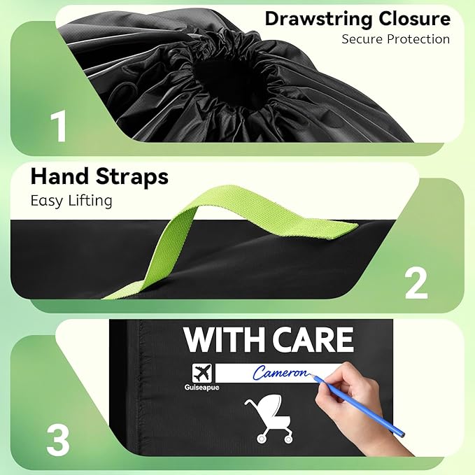 Guiseapue Umbrella Strollers Bag for Airplane Travel Bag for Air Travel, Stroller Cover Accessories Fits Most Single Umbrella Baby Strollers, Christmas Baby Shower Gifts, Flying Essentials