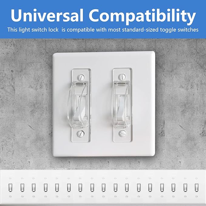 Light Switch Guard, 2 Pack Clear Light Switch Lock, Light Switch Cover Guard, Child Proof Light switch cover, Prevent Children and Adults from Accidentally Turning Your Lights on or off