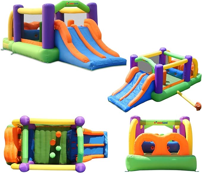 Bounceland Pro Racer Obstacle Bounce House with Dual Slides [Blower NOT Included], Bounce, Climb, Slide All in One, 19 ft x 9 ft x 7 ft H, Great for Big Party, Fun Racing Game for Teams