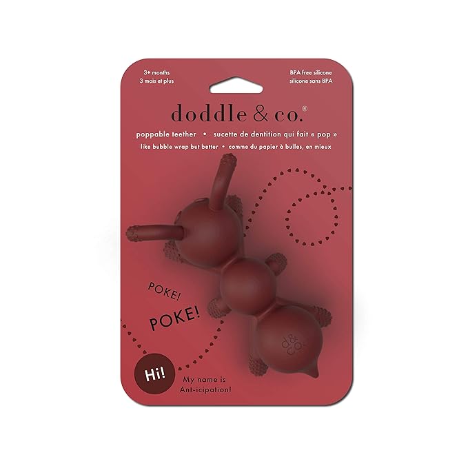 Doddle & Co. The Chew Ant Teether with Poppable Bubbles | Toddler Teething Fidget Toy for Baby | Enhaces Oral Fit & Easy to Hold & Grab | Helps to Promote Development for New Born Babies | Pack of 1