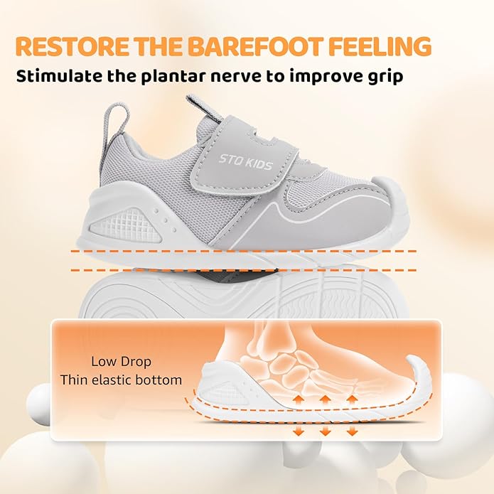 Baby Barefoot First Walking Shoes with Wide Toe Box Orthopedic Toddler Shoes for 6 12 18 24 Months