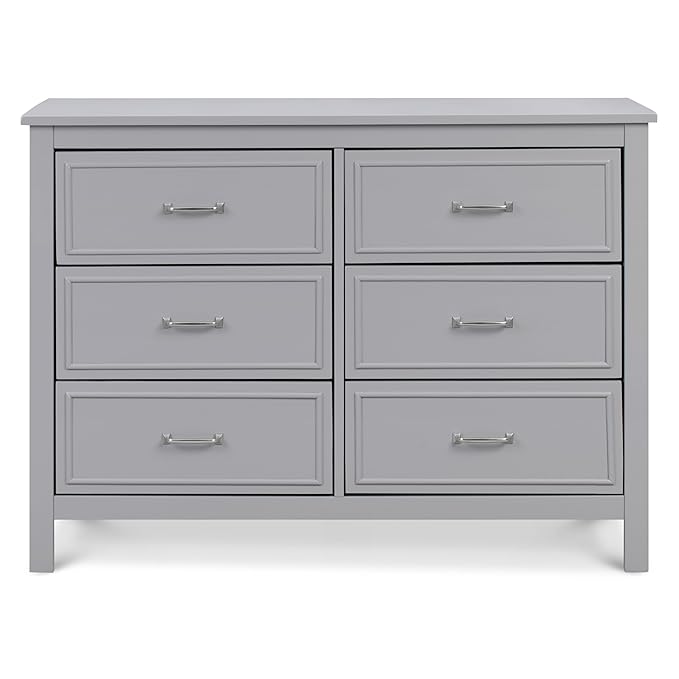 Davinci Charlie 6-Drawer Double Dresser in Grey