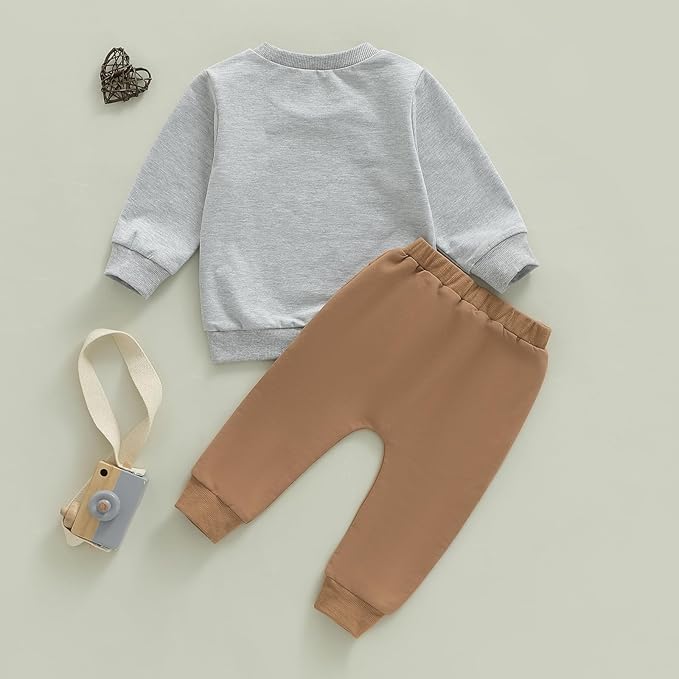Toddler Baby Boy Fall Clothes 1T 2T 3T 4T 5T Winter Outfits Long Sleeve Trucks Sweatshirt Tops Jogger Pants Set