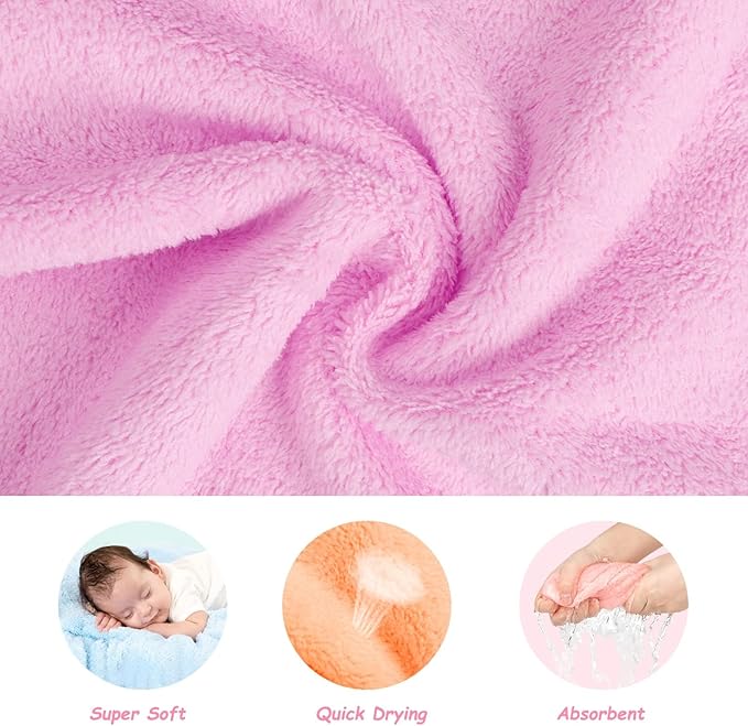 Orighty Baby Washcloths 24-Pack (7''x9''), Microfiber Coral Fleece Baby Towels, Super Soft and Absorbent Wash Cloths for Newborns, Infants and Toddlers, Gentle on Delicate Skin for Face Hands and Body