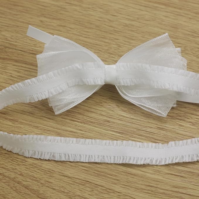 Nihao Baby White Organza Hairband with Cross for Toddler (6 months-2 years old, 1 Count)