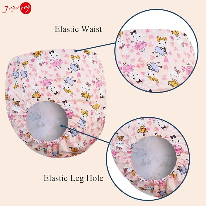 Joyo roy 4Pcs Diaper Covers for Girls Plastic Underwear for Potty Training Rubber Pants for Babies Plastic Training Pants for Toddlers Leakproof Swim Diaper Cover for Toddlers Clothing Covers Girls 1T