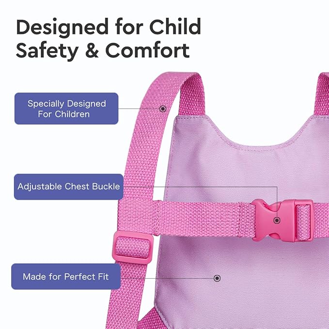 Unicorn Toddler Harness with Leash – Walking Leash for Toddlers | Cute & Secure Safety Harness for Walking Outdoors (Pink)