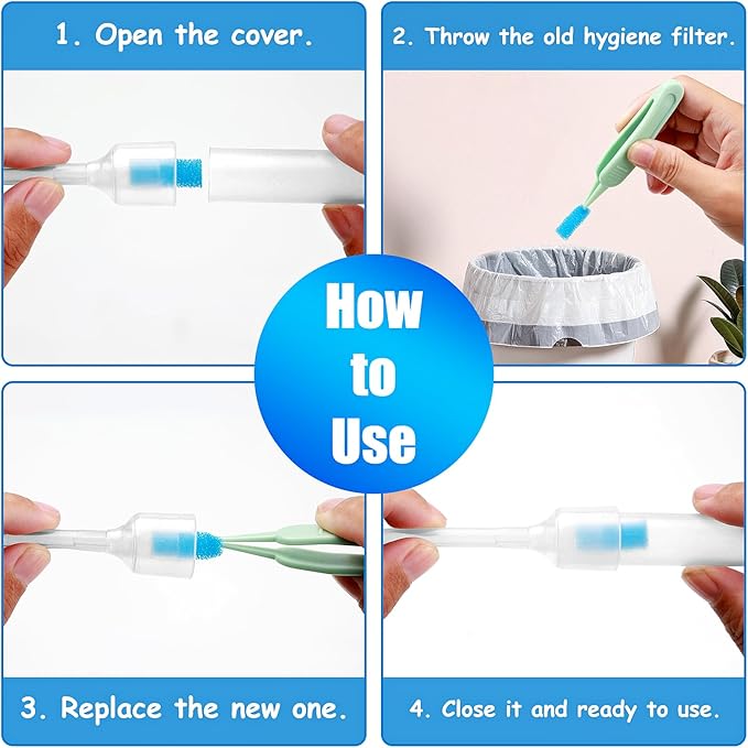 200-Pack of Premium Nasal Aspirator Hygiene Filters, Replacement for Baby Nasal Aspirator Filters, BPA, Phthalate & Latex-Free with Nose Cleaning Tweezer