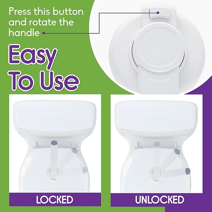 Mars Baby Child Safety Toilet Seat Lock - Easy to Install and Use Toilet Lock, Baby Proof Your Bathroom - Easy Install No Tools Needed - Fits Most Toilets - 1 Pack