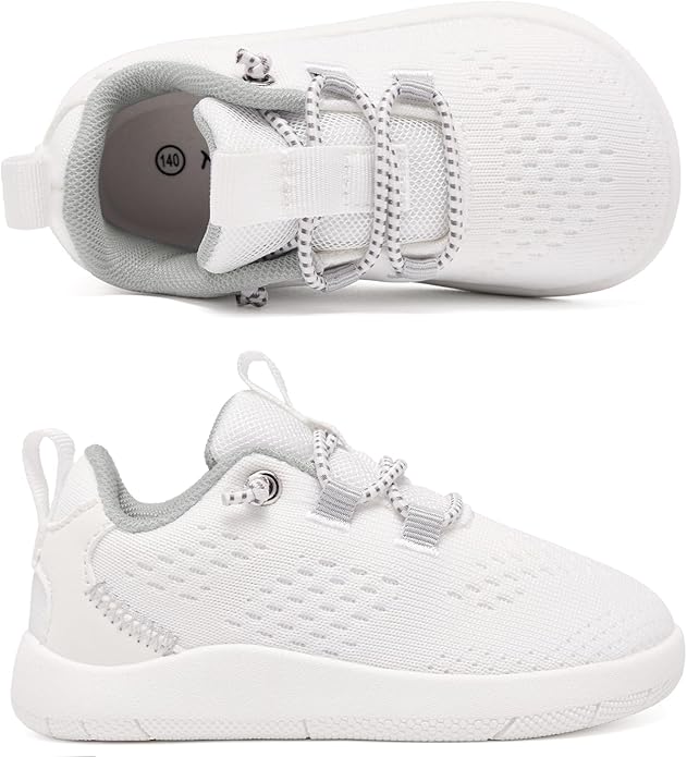 MORENDL Wide Toddler Shoes Baby Walking Shoes Girls Boys Zero Drop Minimalist Sneakers Slip On Tennis Shoe Breathable Naturally Flexible