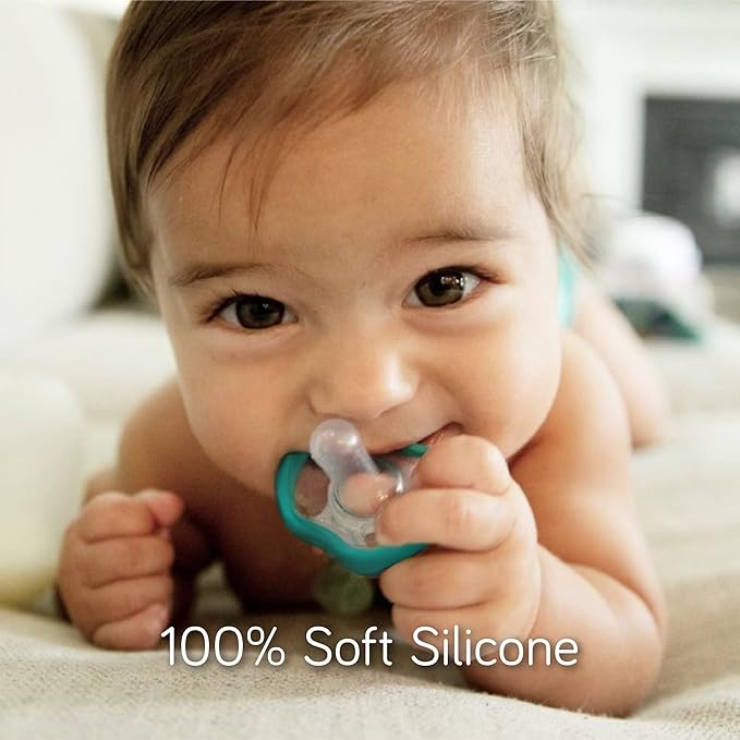 Nanobebe Active Baby Pacifiers 4-36 Months - Orthodontic, Lightweight and Vented, Curves Comfortably with Face Contour, 100% Silicone - BPA Free, Perfect Baby Registry Gift 4pk, Black/Grey