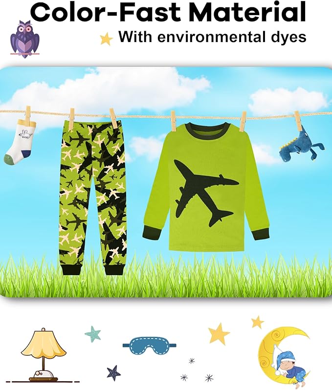 DAUGHTER QUEEN Boys 100% Cotton Long Sleeve Pajamas Size 18Months-12Years