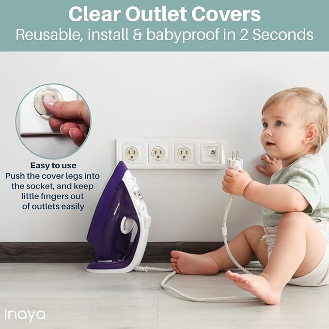 Inaya Complete Baby Proofing Kit - Child Safety Hidden Locks for Cabinets & Drawers, Adjustable Safety Latches, Corner Guards and Outlet Covers - Baby Proof Pack to Keep Your Child Safe at Home