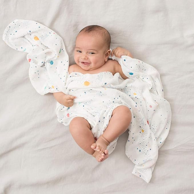 aden + anais Silky Soft Swaddle Blanket, Ideal Newborn & Infant Swaddling Set, 3 Pack, Stargaze