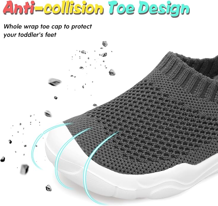 JOINFREE Toddler Boys Girls Sneaker Slip On Shoes Kids Lightweight Breathable Walking Shoes