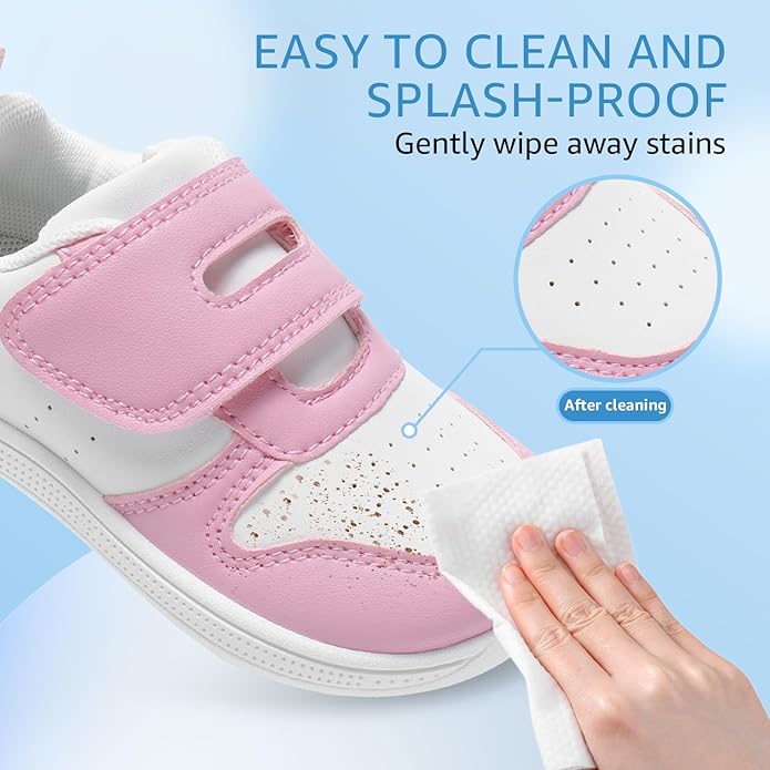 Toddler Wide Toe Box Barefoot Shoes Boys Girls Sneakers Zero Drop Kid Tennis Running Shoes Lightweight Non-Slip Comfortable Leather First Walking Shoe Outdoor Activities School