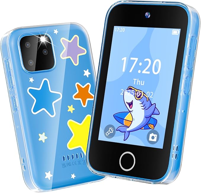 Kids Smart Phone for Boys, Upgraded 3.5'' Touchscreen Phone for Kids Age 3-8, Christmas Birthday Gifts, Dual Camera Music Player Puzzle Games, Learning Toy for 3 4 5 6 7 8 Year Old Boys