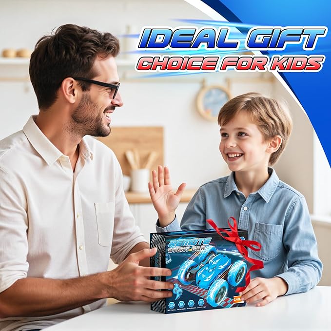 Remote Control Car,RC Cars for 4 5 6 7 8 9 10 11 12 Year Old Boy Double Sided 360°Flip 4WD Rechargeable Drift RC Race Car Boys Toys Birthday Gifts Christmas Basket Stuffers for Kids Age 4-12