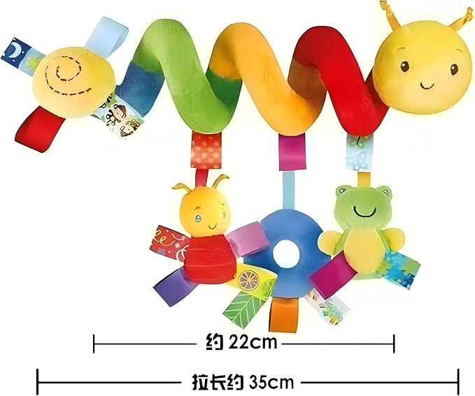 Car Seat & Stroller Toy_Infant Toys Baby Sensory Interaction Cartoon Toys with Ringing Bells_Hanging or Wrapping Around The Infant Bed or Strollea