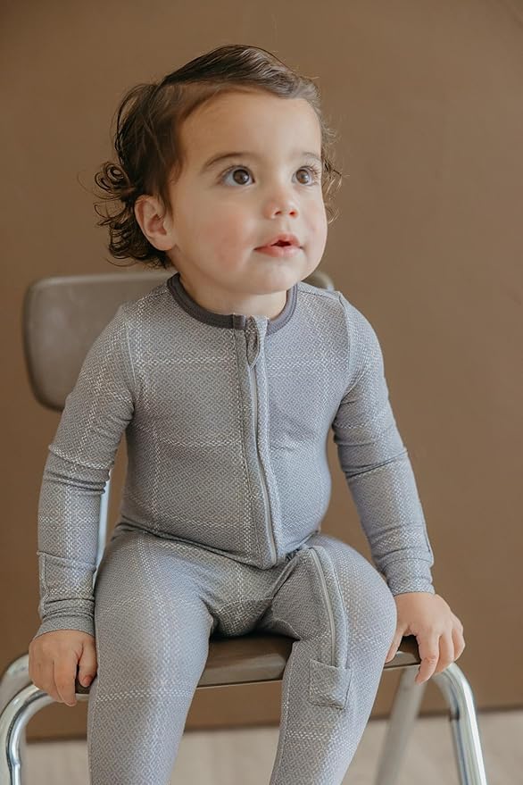 Copper Pearl Zip-Up Footie Baby Pajamas: Ultra-Soft Boys & Girls Pajamas, Premium Knit Fabric in Stylish Prints, Tag-Free with Two-Way Zipper, Sized Newborn to 24 Months, Dakota