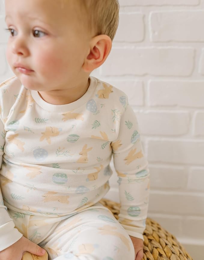 moimoln Sibling Matching 6M-8Y Soft Warm Cotton Modal Character Long Sleeve Snug-Fit Pajama Long Sleeve Sleepwear Daily